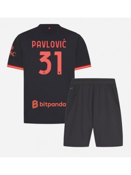 Otroški Nogometna dresi replika AC Milan Strahinja Pavlovic #31 Tretji 2026-27 Kratek rokav (+ hlače)